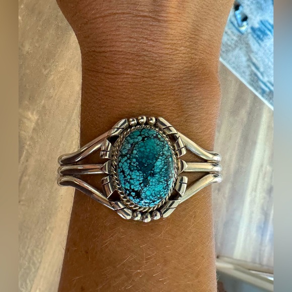 Jewelry - Native American Genuine Turquoise and Sterling Silver Cuff